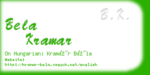bela kramar business card